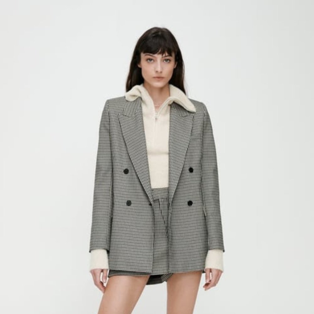 ZARA Tailored Plaid Blazer